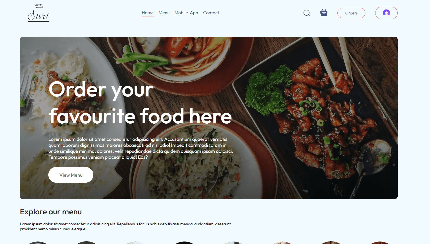 Food Delivery Web Application website preview